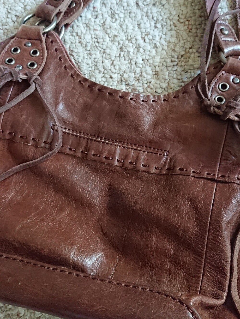 The Sak Indio large brown leather hobo shoulder bag with fringe tassels - Picture 9 of 14